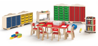 Cabinets with plastic containers for children zoocolori line