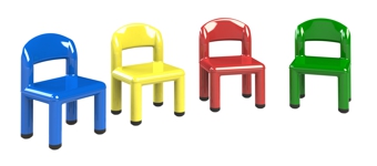 Tables and chairs for nursery arcobaleno line