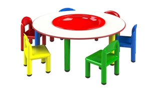 Tables and chairs for nursery arcobaleno line
